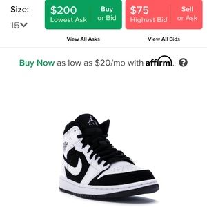 black/white jordan 1 mids. super cute.